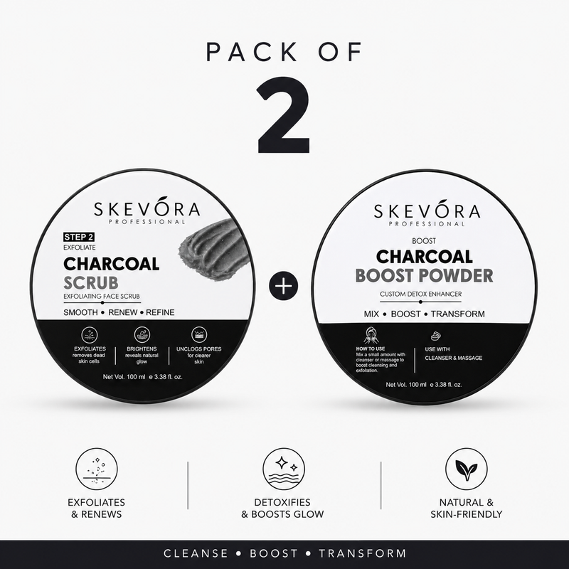 Pack of 2 Skevora charcoal products on a white background