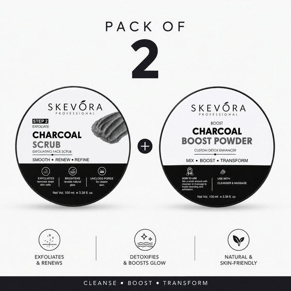 Pack of 2 Skevora charcoal products on a white background